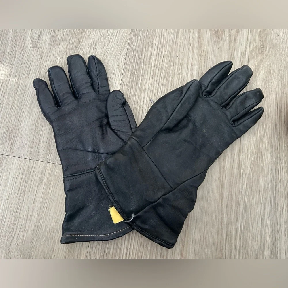 Harley Davidson Black Leather Gloves Size‎ 7 Classic Biker Motorcycle Rock